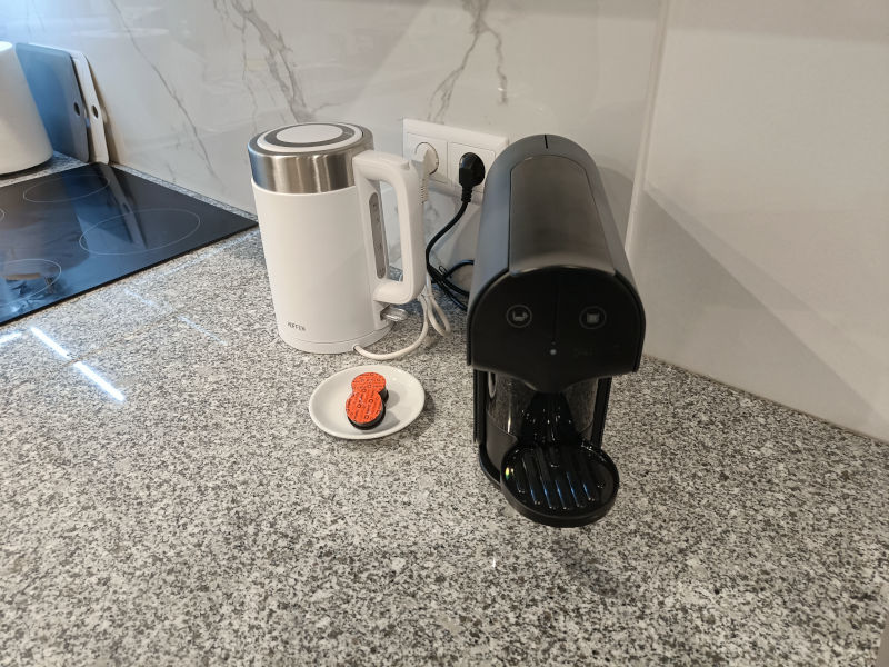 “Coffee machine and water heater”